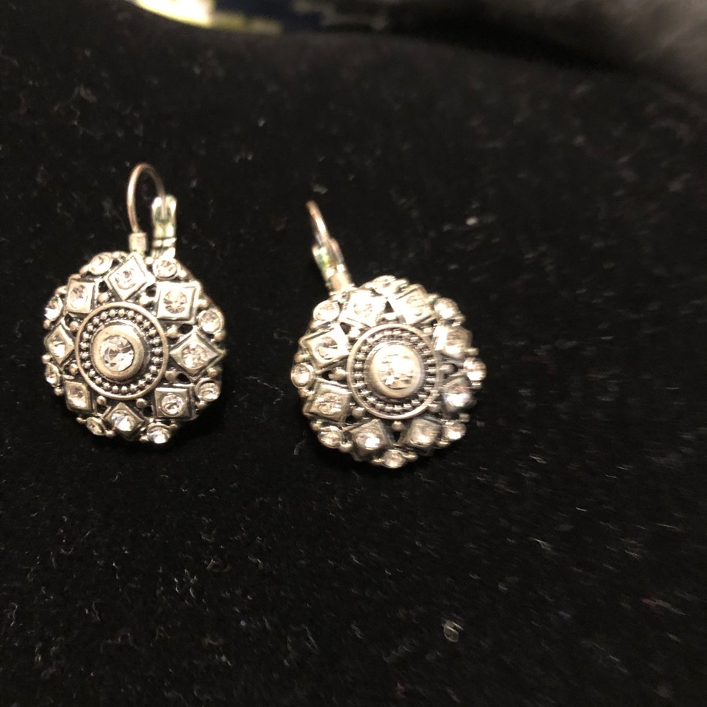 My favorite silver and crystal earrings!